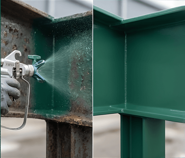 طلاء وقائي صناعي: أثناء التطبيق والنتيجة النهائية